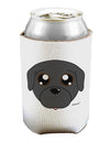 Cute Pug Dog - Black Can / Bottle Insulator Coolers by TooLoud-Can Coolie-TooLoud-1-Davson Sales