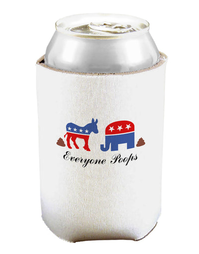 Everyone Poops Donkey Elephant Can and Bottle Insulator Cooler-Bottle Insulator-TooLoud-White-Davson Sales