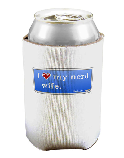 I Heart My Nerd Wife - Retro Can / Bottle Insulator Coolers by TooLoud-Can Coolie-TooLoud-1-Davson Sales