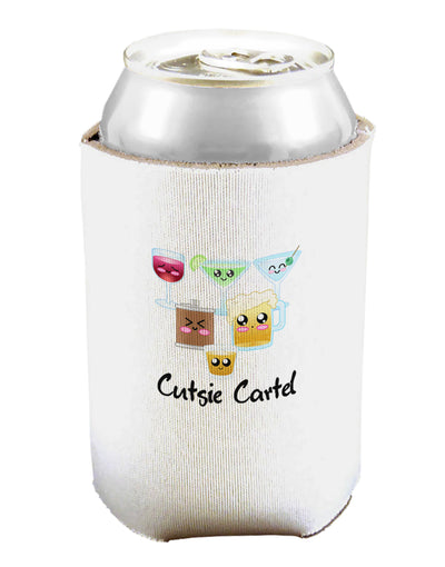 Cutsie Cartel Text Can and Bottle Insulator Cooler-Bottle Insulator-TooLoud-White-Davson Sales