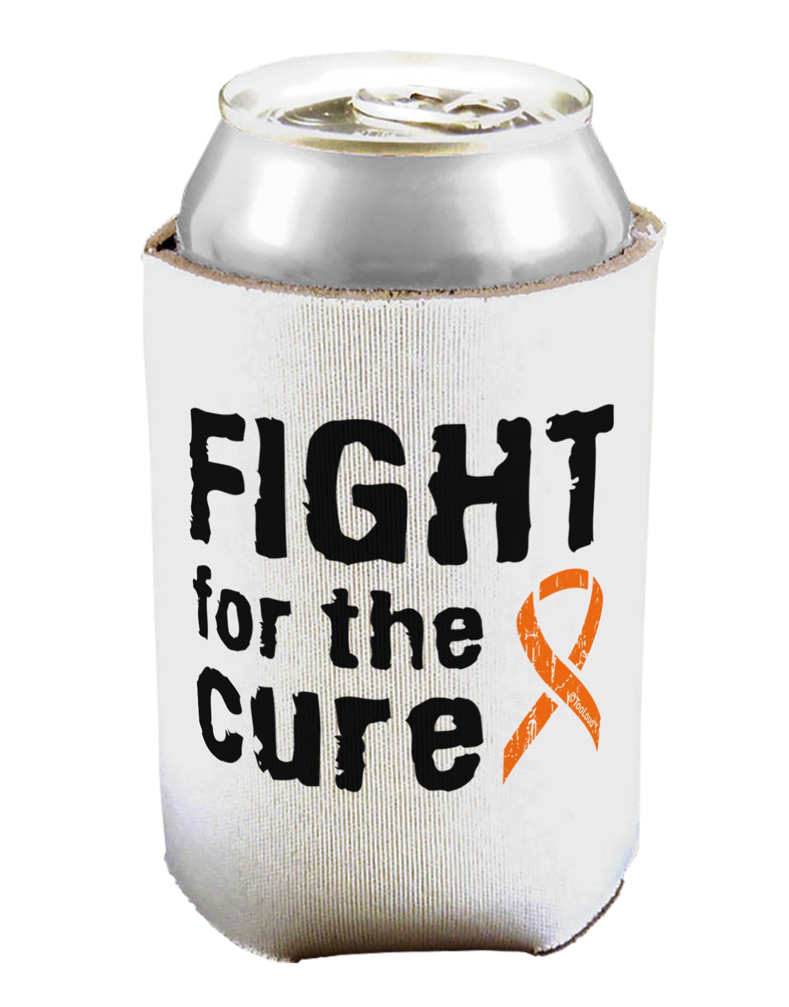 Fight for the Cure - Orange Ribbon Leukemia Can / Bottle Insulator Coolers-Can Coolie-TooLoud-1-Davson Sales