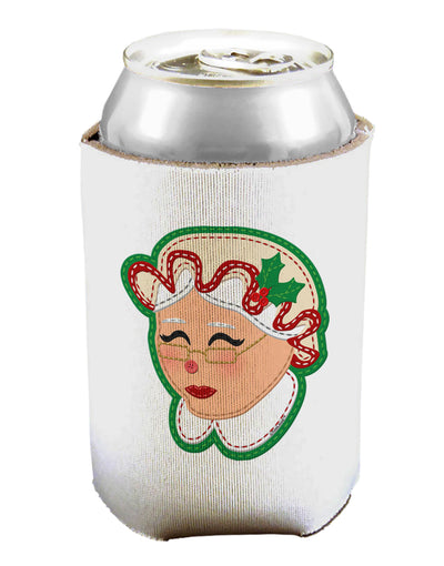 Cute Mrs Claus Face Faux Applique Can / Bottle Insulator Coolers-Can Coolie-TooLoud-1 Piece-Davson Sales