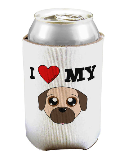 I Heart My - Cute Pug Dog - Fawn Can / Bottle Insulator Coolers by TooLoud-Can Coolie-TooLoud-1-Davson Sales