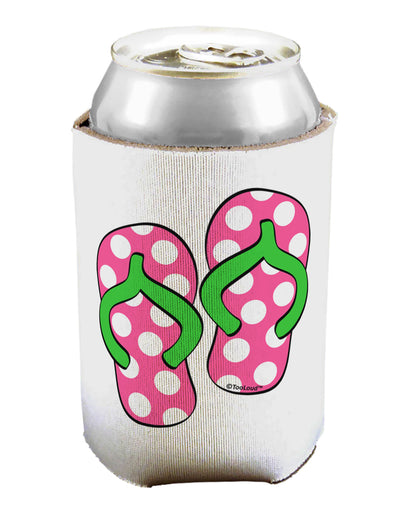 Cute Polka Dot Flip Flops - Pink and Green Can / Bottle Insulator Coolers-Can Coolie-TooLoud-1-Davson Sales