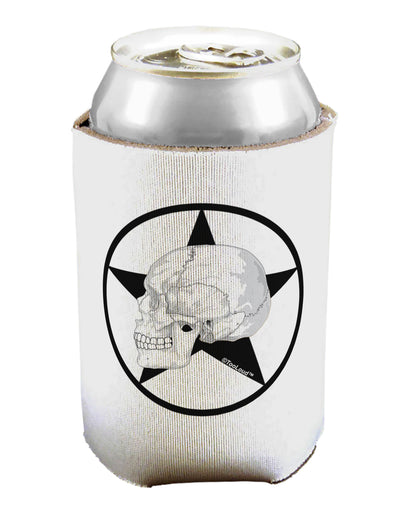 White Skull With Star Can / Bottle Insulator Coolers by TooLoud-Can Coolie-TooLoud-1-Davson Sales