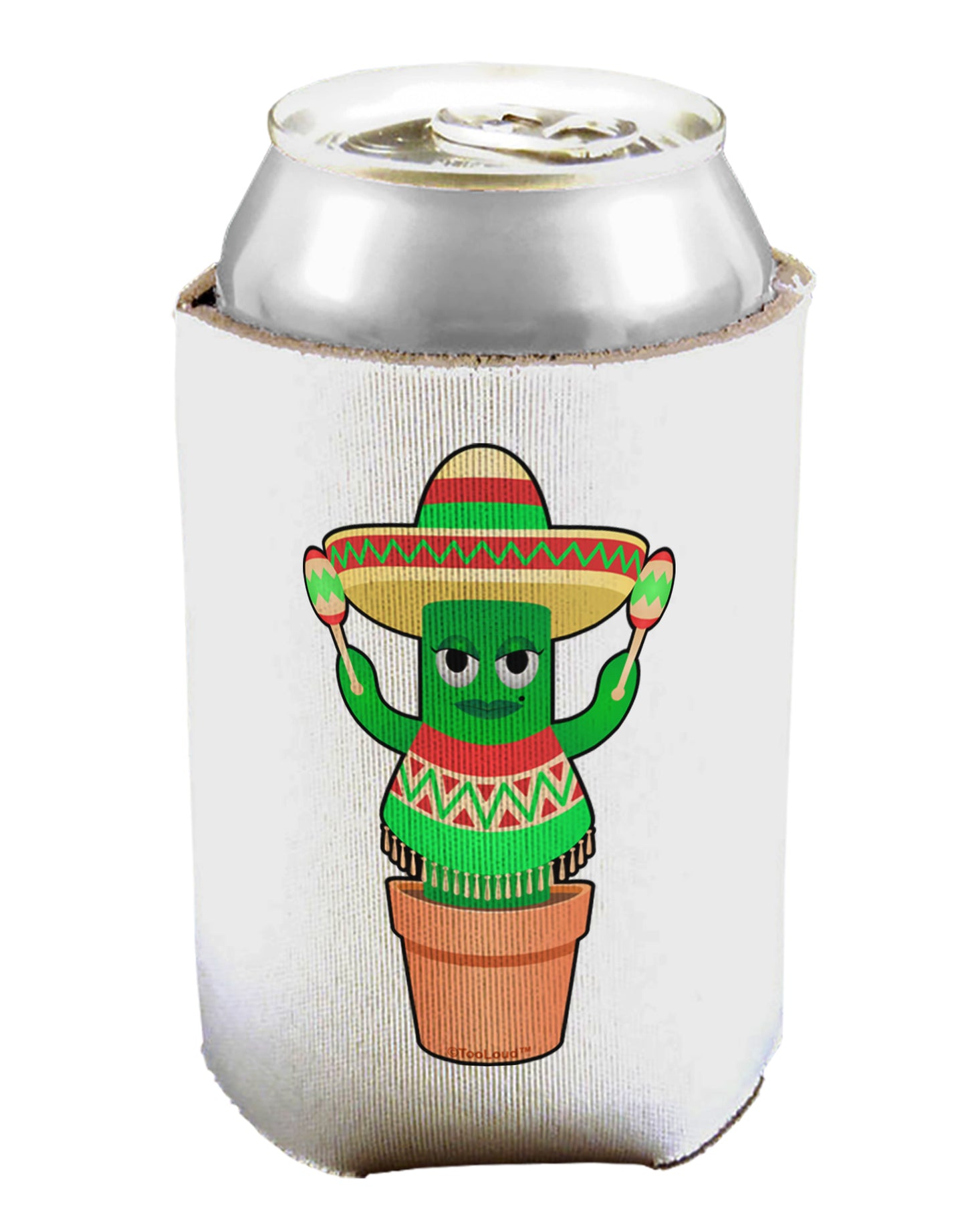 Fiesta Cactus Poncho Can / Bottle Insulator Coolers by TooLoud-Can Coolie-TooLoud-1-Davson Sales