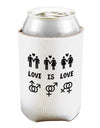 Love Is Love LGBT Marriage Equality Can and Bottle Insulator Cooler-Bottle Insulator-TooLoud-White-Davson Sales