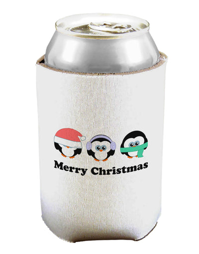 Merry Christmas Penguins See Hear Speak No Evil Can / Bottle Insulator Coolers-Can Coolie-TooLoud-1 Piece-Davson Sales