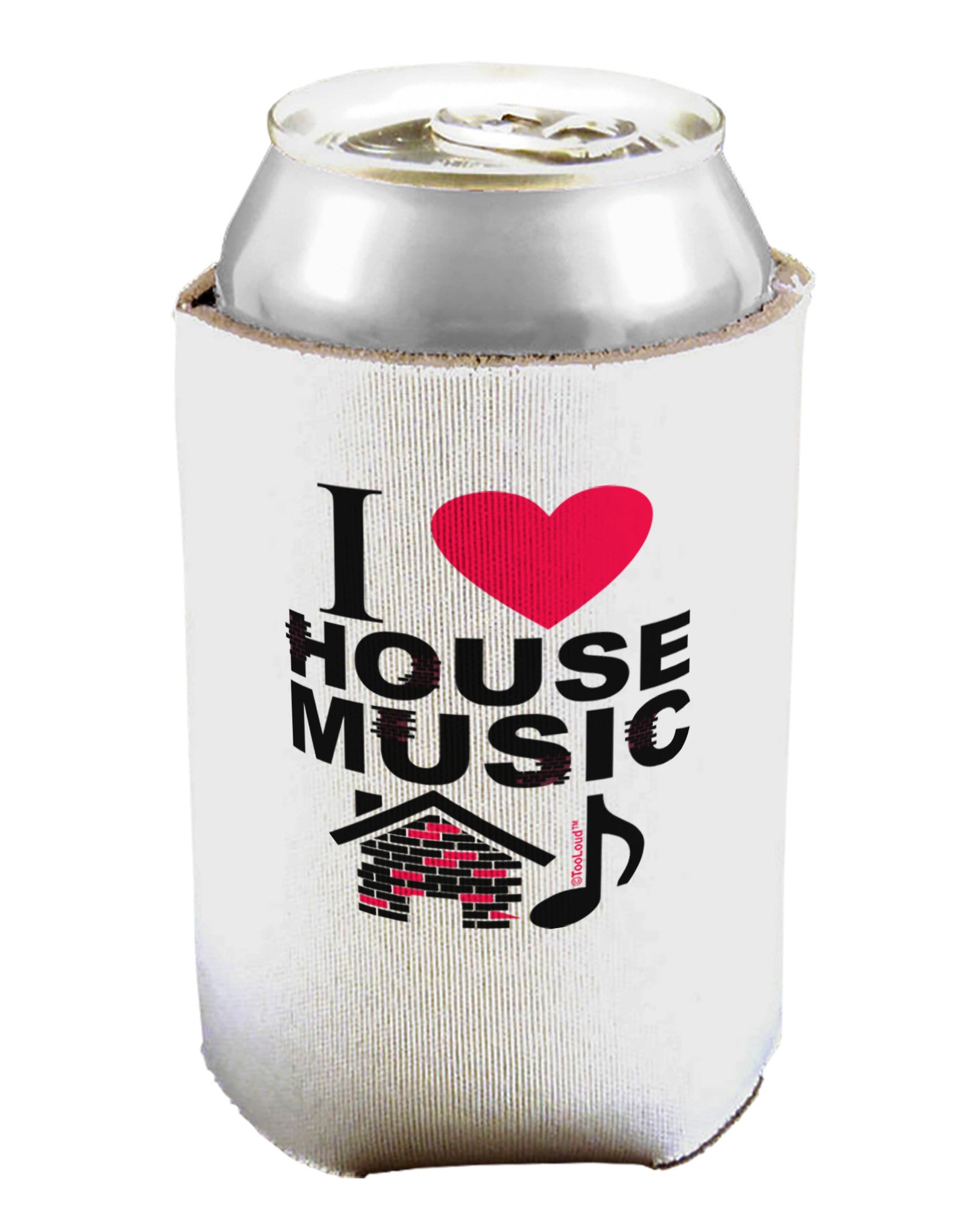 I Love House Pink Can / Bottle Insulator Coolers-Can Coolie-TooLoud-1-Davson Sales