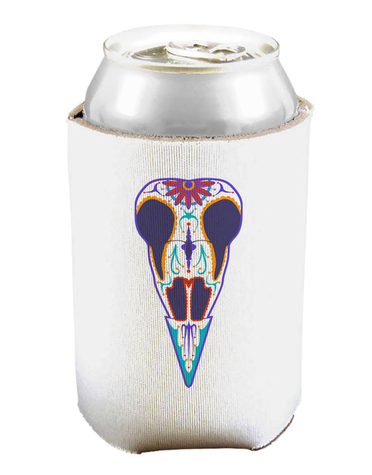 Colorful Mystic Bird Skull Calavera Day of the Dead Can and Bottle Insulator Cooler-Bottle Insulator-TooLoud-White-Davson Sales