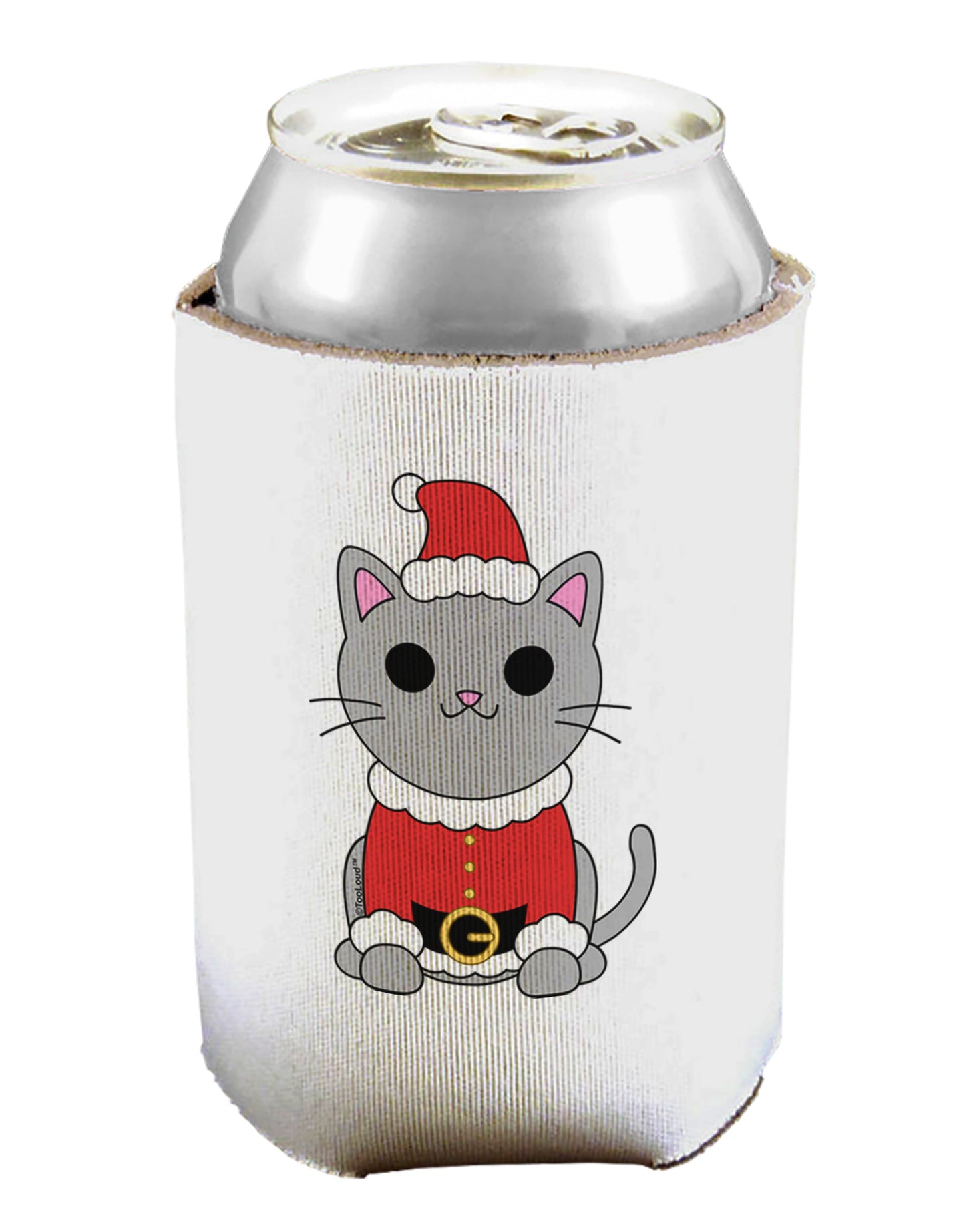 Mr. Whiskerton Santa Suit - Christmas Can / Bottle Insulator Coolers by TooLoud-Can Coolie-TooLoud-1-Davson Sales