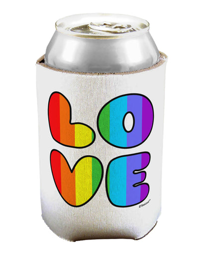 Rainbow LOVE Text Can / Bottle Insulator Coolers by TooLoud-Can Coolie-TooLoud-1-Davson Sales