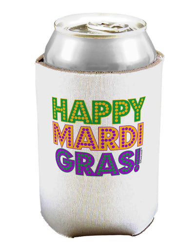 Happy Mardi Gras Text Can / Bottle Insulator Coolers by TooLoud-Can Coolie-TooLoud-1-Davson Sales