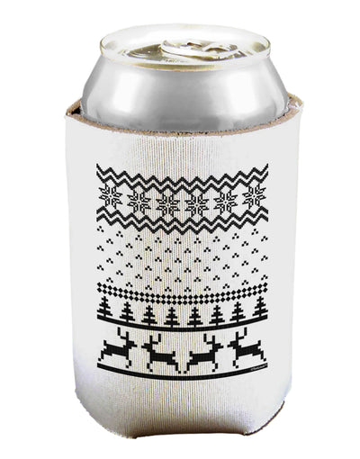 Ugly Christmas Sweater Snowflake Reindeer Pattern Can and Bottle Insulator Cooler-Bottle Insulator-TooLoud-White-Davson Sales