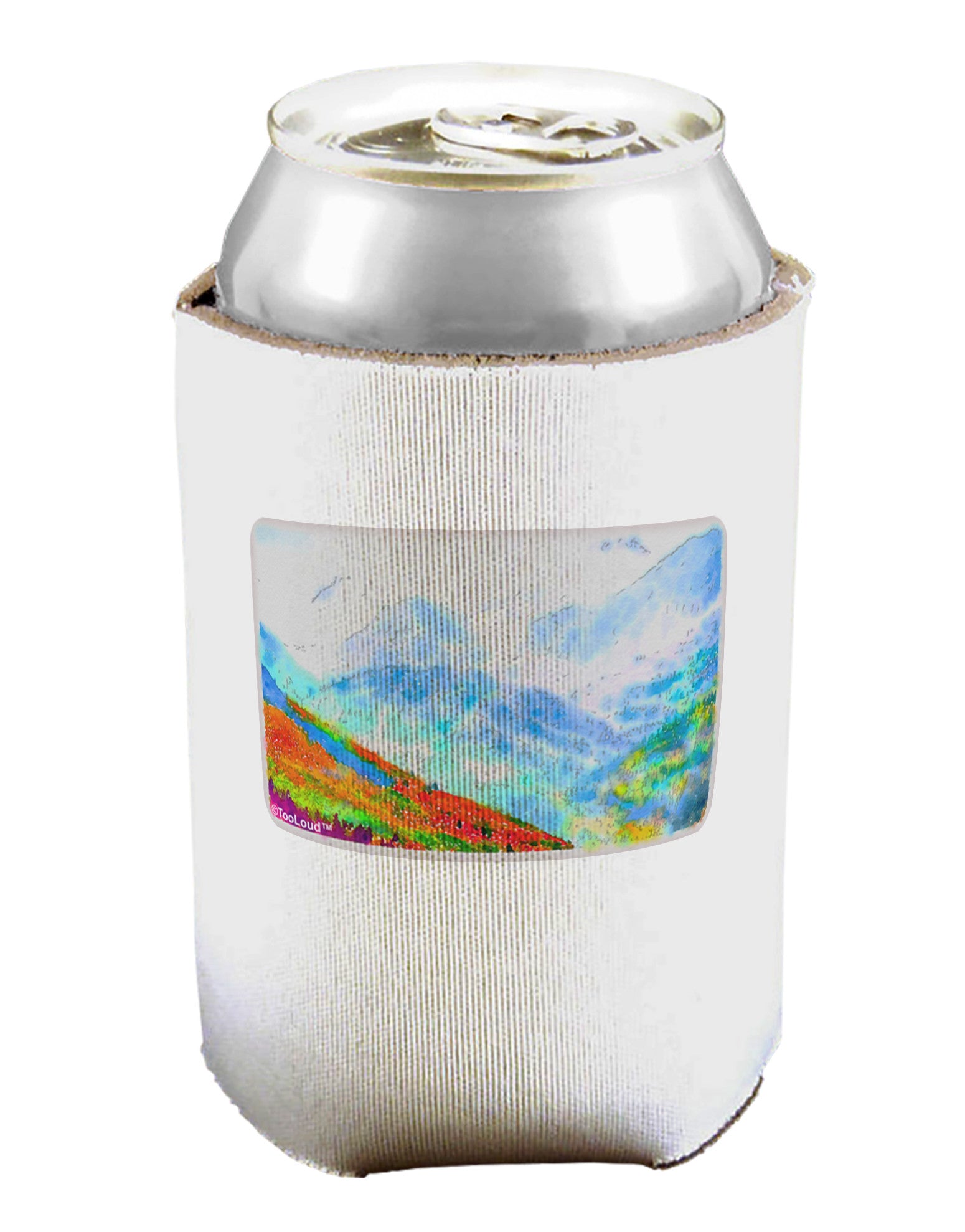 CO Fog Mountains Watercolor Can / Bottle Insulator Coolers-Can Coolie-TooLoud-1-Davson Sales