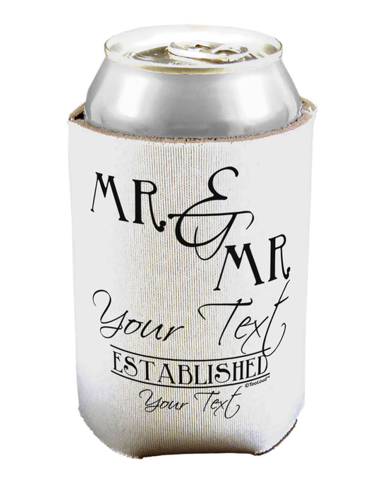 Personalized Mr and Mr -Name- Established -Date- Design Can / Bottle Insulator Coolers-Can Coolie-TooLoud-1-Davson Sales