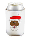 Black Santa Claus Face Christmas Can and Bottle Insulator Cooler-Bottle Insulator-TooLoud-White-Davson Sales