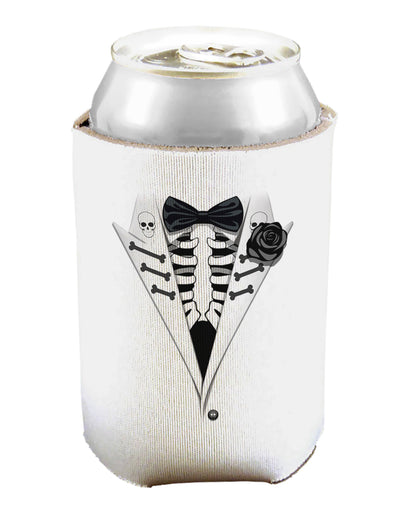 Skeleton Tuxedo Halloween Can and Bottle Insulator Cooler-Bottle Insulator-TooLoud-White-Davson Sales