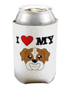 I Heart My - Cute Bulldog - Red Can / Bottle Insulator Coolers by TooLoud-Can Coolie-TooLoud-1-Davson Sales