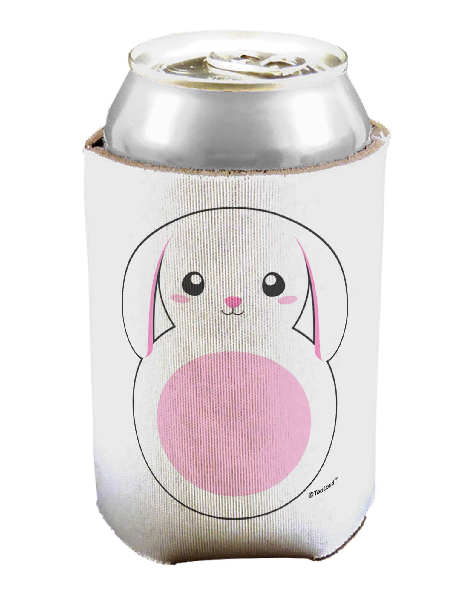 TooLoud Cute Bunny with Floppy Ears - Pink Can / Bottle Insulator Coolers-Can Coolie-TooLoud-1-Davson Sales