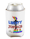 Gay Equality Liberty Justice for All Can and Bottle Insulator Cooler-Bottle Insulator-TooLoud-White-Davson Sales