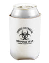 Zombie Outbreak Response Team Biohazard Can and Bottle Insulator Cooler-Bottle Insulator-TooLoud-White-Davson Sales