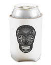 Version 9 Black and White Day of the Dead Calavera Can and Bottle Insulator Cooler-Bottle Insulator-TooLoud-White-Davson Sales