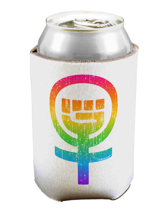 Rainbow Distressed Feminism Symbol Can / Bottle Insulator Coolers-Can Coolie-TooLoud-1-Davson Sales