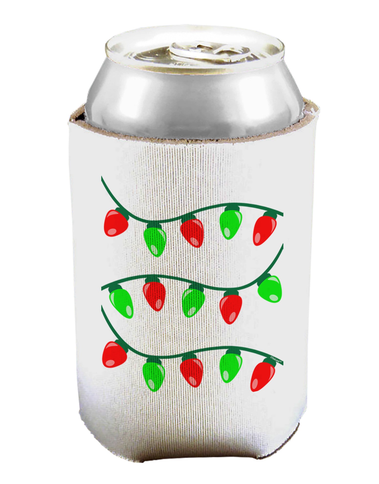 Christmas Lights Red and Green Can / Bottle Insulator Coolers-Can Coolie-TooLoud-1 Piece-Davson Sales