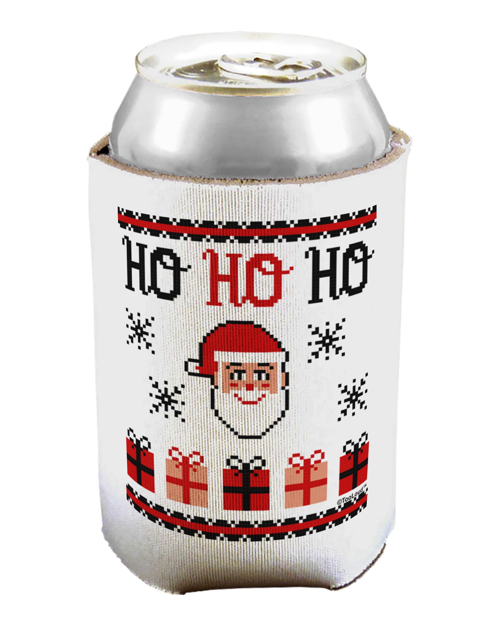 Ho Ho Ho Ugly Christmas Sweater Can / Bottle Insulator Coolers-Can Coolie-TooLoud-1-Davson Sales