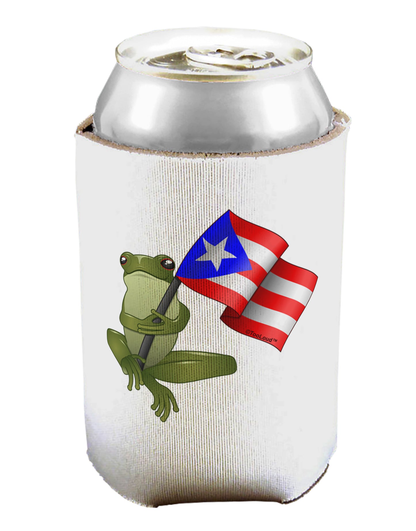 Coqui Holding Flag Can / Bottle Insulator Coolers-Can Coolie-TooLoud-1-Davson Sales