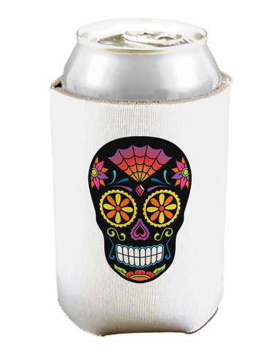 Version 2 Black Day of the Dead Calavera Can and Bottle Insulator Cooler-Bottle Insulator-TooLoud-White-Davson Sales