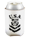 USA Military Coast Guard Stencil Logo Can and Bottle Insulator Cooler-Bottle Insulator-TooLoud-White-Davson Sales