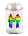 Rainbow Gay Men Holding Hands Can and Bottle Insulator Cooler-Bottle Insulator-TooLoud-White-Davson Sales