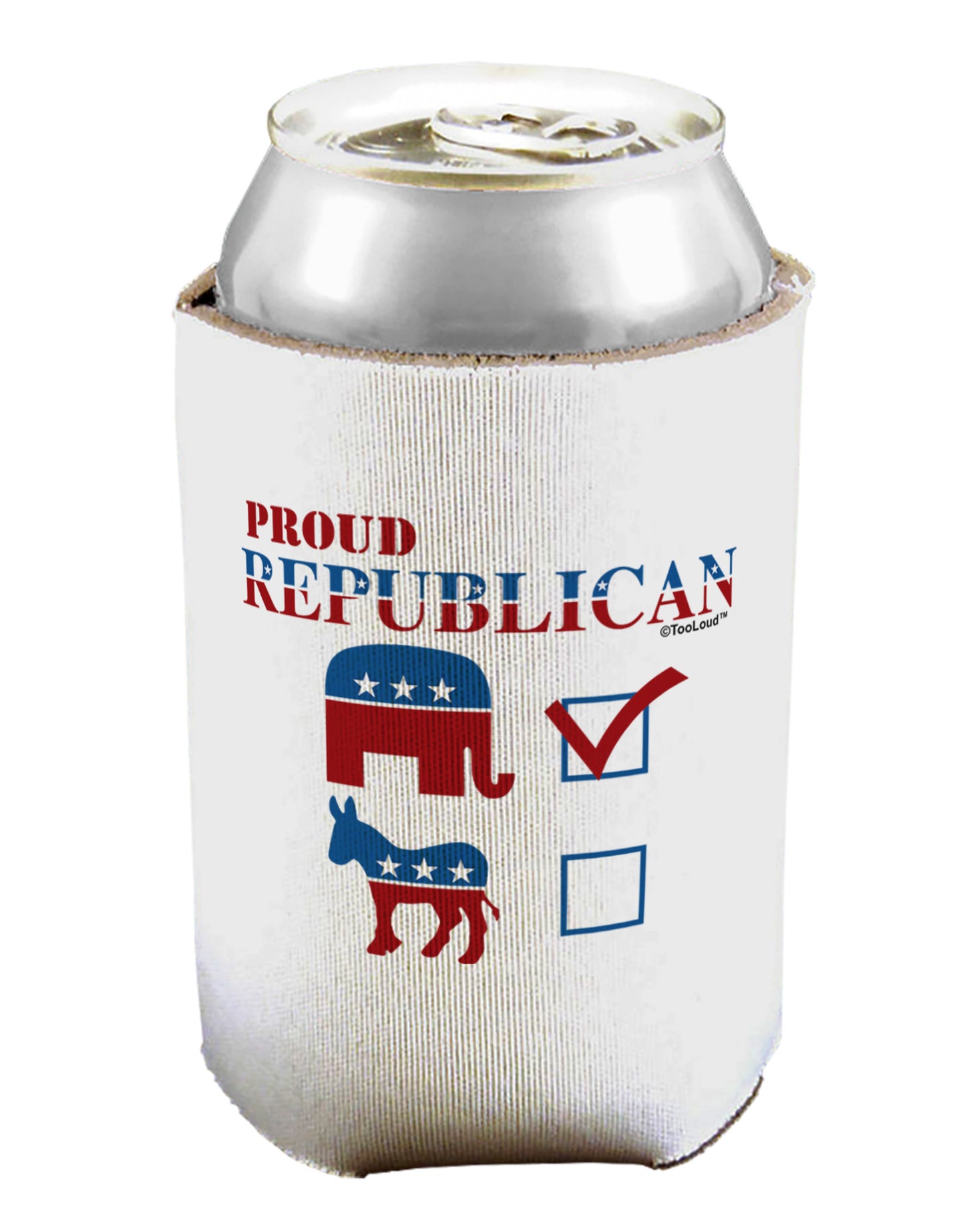 Proud Republican Checkmark Can / Bottle Insulator Coolers-Can Coolie-TooLoud-1-Davson Sales