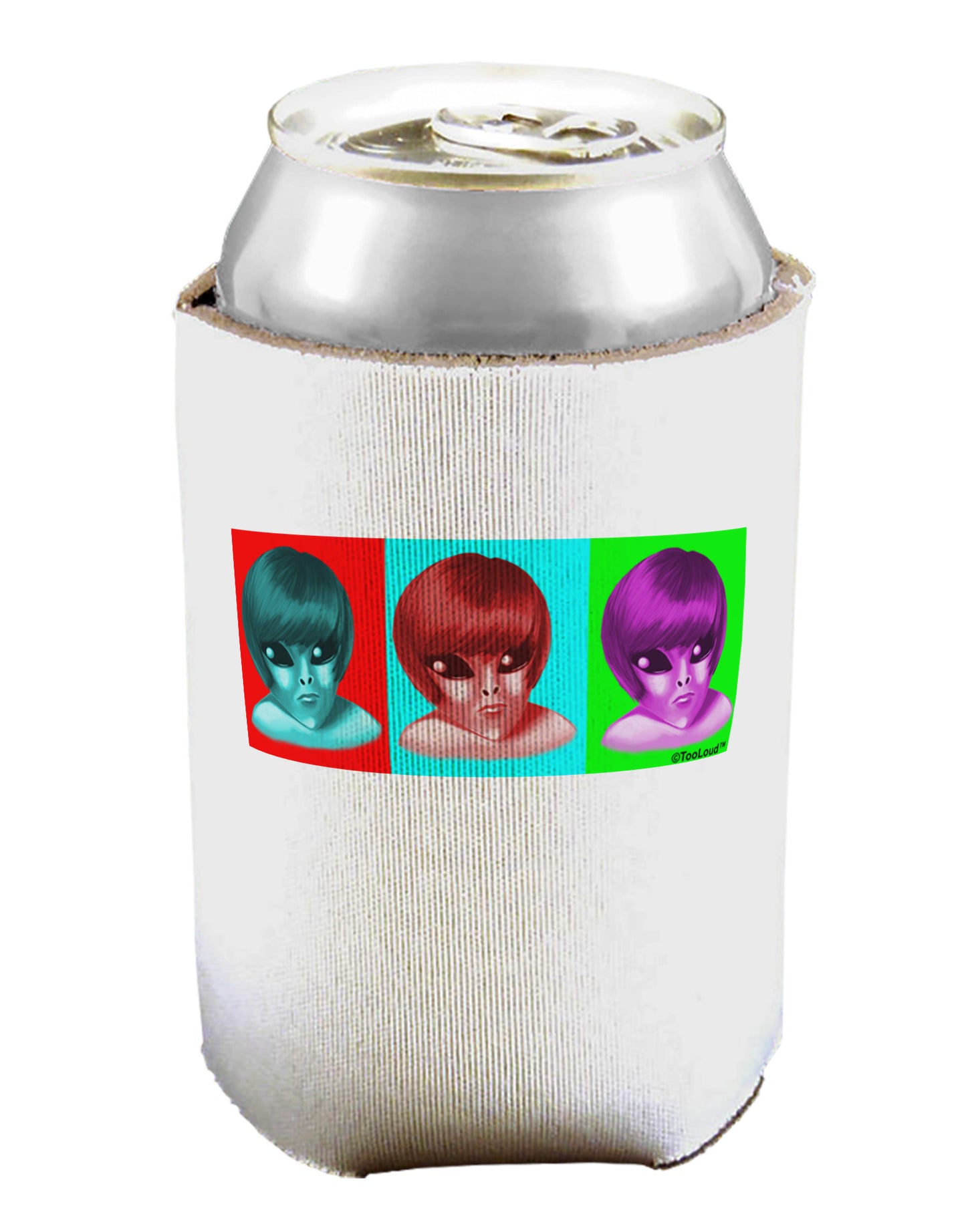 Extraterrestial Pop-art #1 Can / Bottle Insulator Coolers by TooLoud-Can Coolie-TooLoud-1-Davson Sales