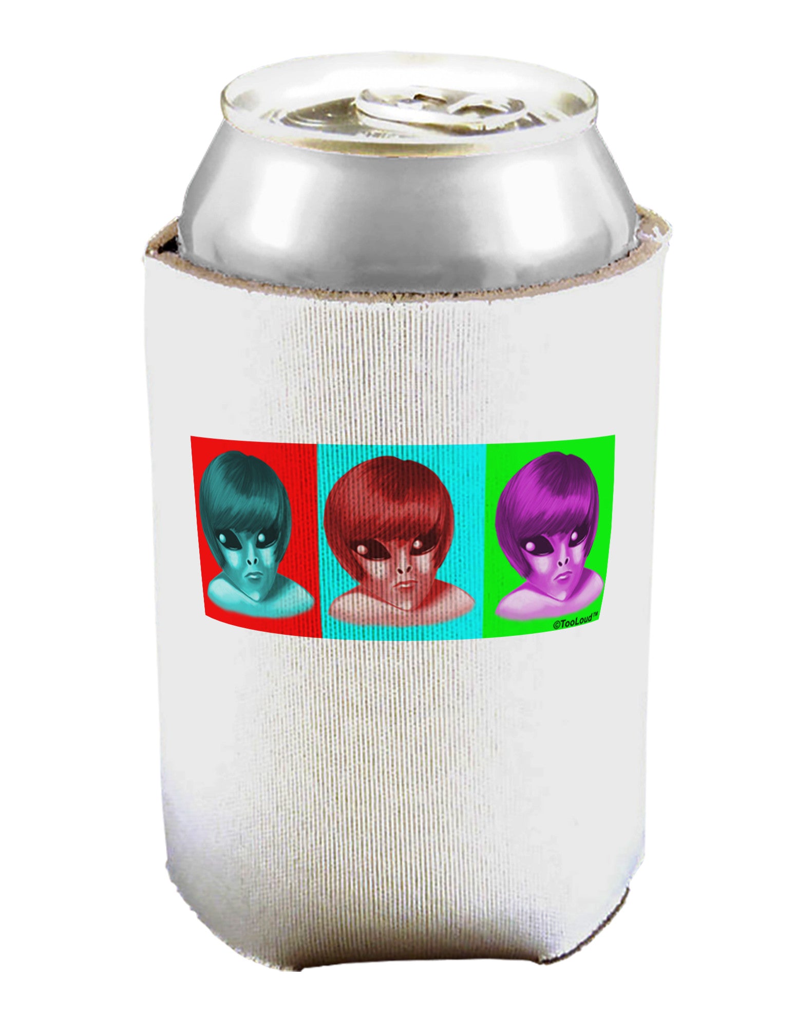 Extraterrestial Pop-art #1 Can / Bottle Insulator Coolers by TooLoud-Can Coolie-TooLoud-1-Davson Sales