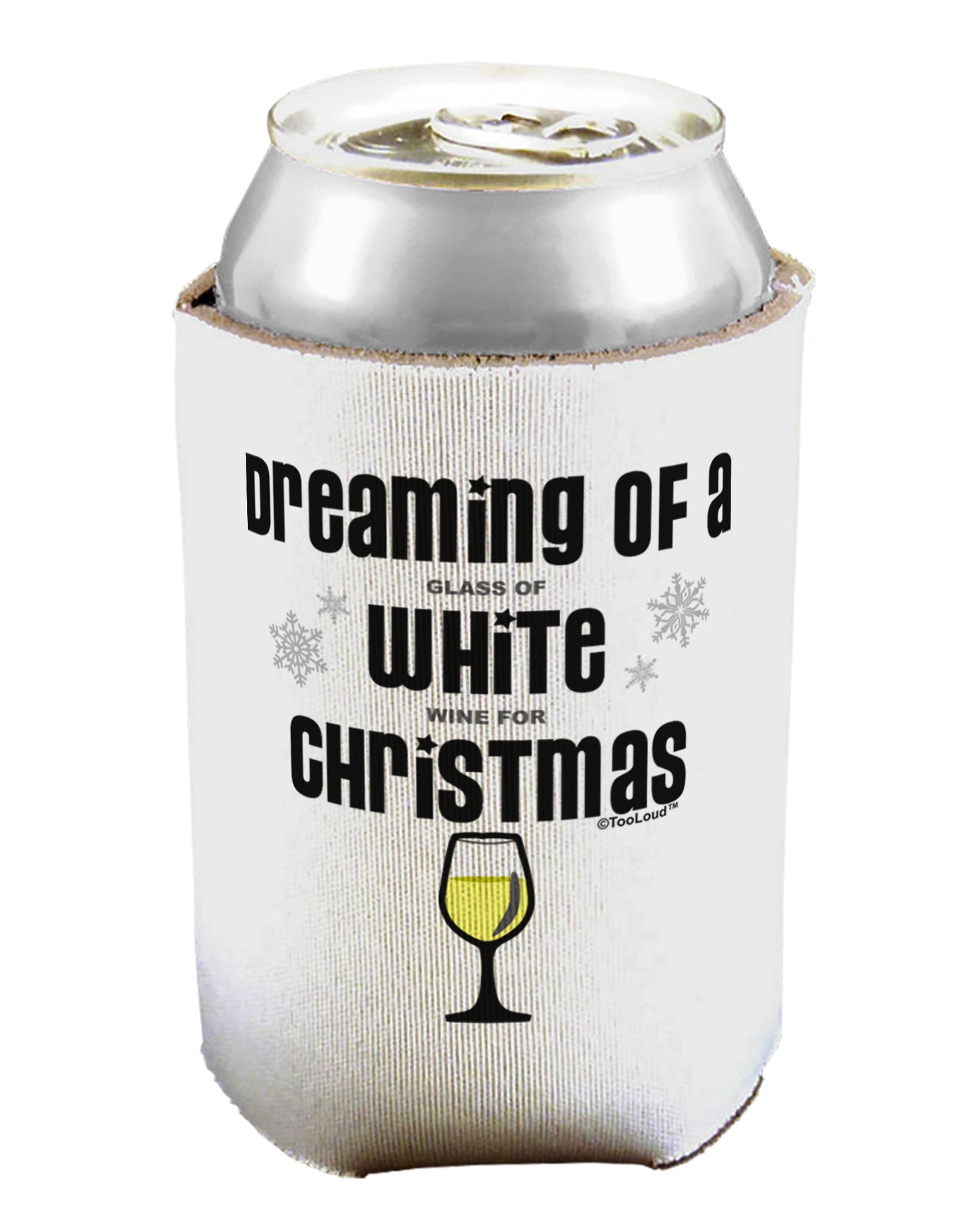 White Wine For Christmas Can / Bottle Insulator Coolers-Can Coolie-TooLoud-1-Davson Sales