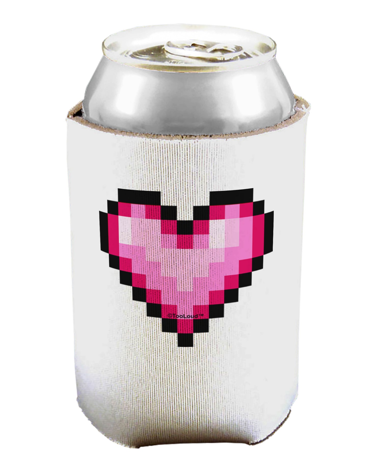 Pixel Heart Design B - Valentine's Day Can / Bottle Insulator Coolers by TooLoud-Can Coolie-TooLoud-1-Davson Sales