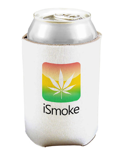 iSmoke Logo - Marijuana Leaf Can and Bottle Insulator Cooler-Bottle Insulator-TooLoud-White-Davson Sales