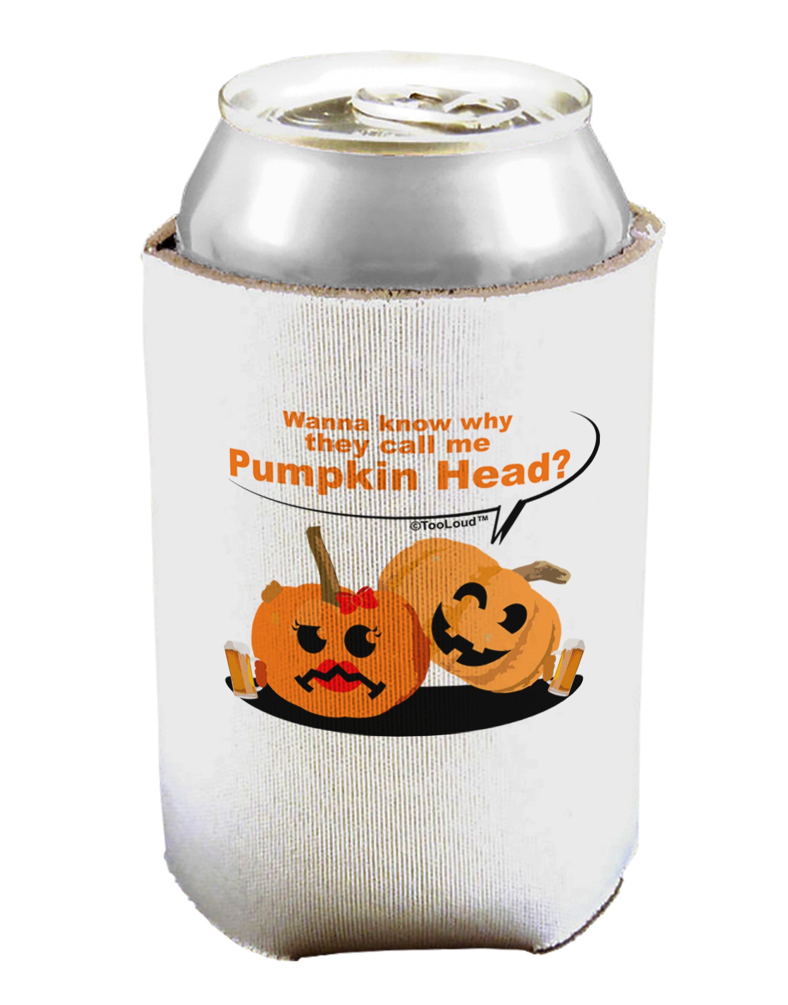 Pumpkin Head Can / Bottle Insulator Coolers-Can Coolie-TooLoud-1-Davson Sales
