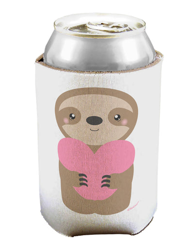 Cute Valentine Sloth Holding Heart Can / Bottle Insulator Coolers by TooLoud-Can Coolie-TooLoud-1-Davson Sales