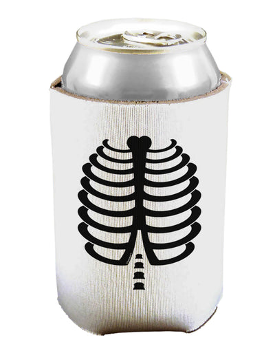 Black Skeleton Ribcage Halloween Can and Bottle Insulator Cooler-Bottle Insulator-TooLoud-White-Davson Sales