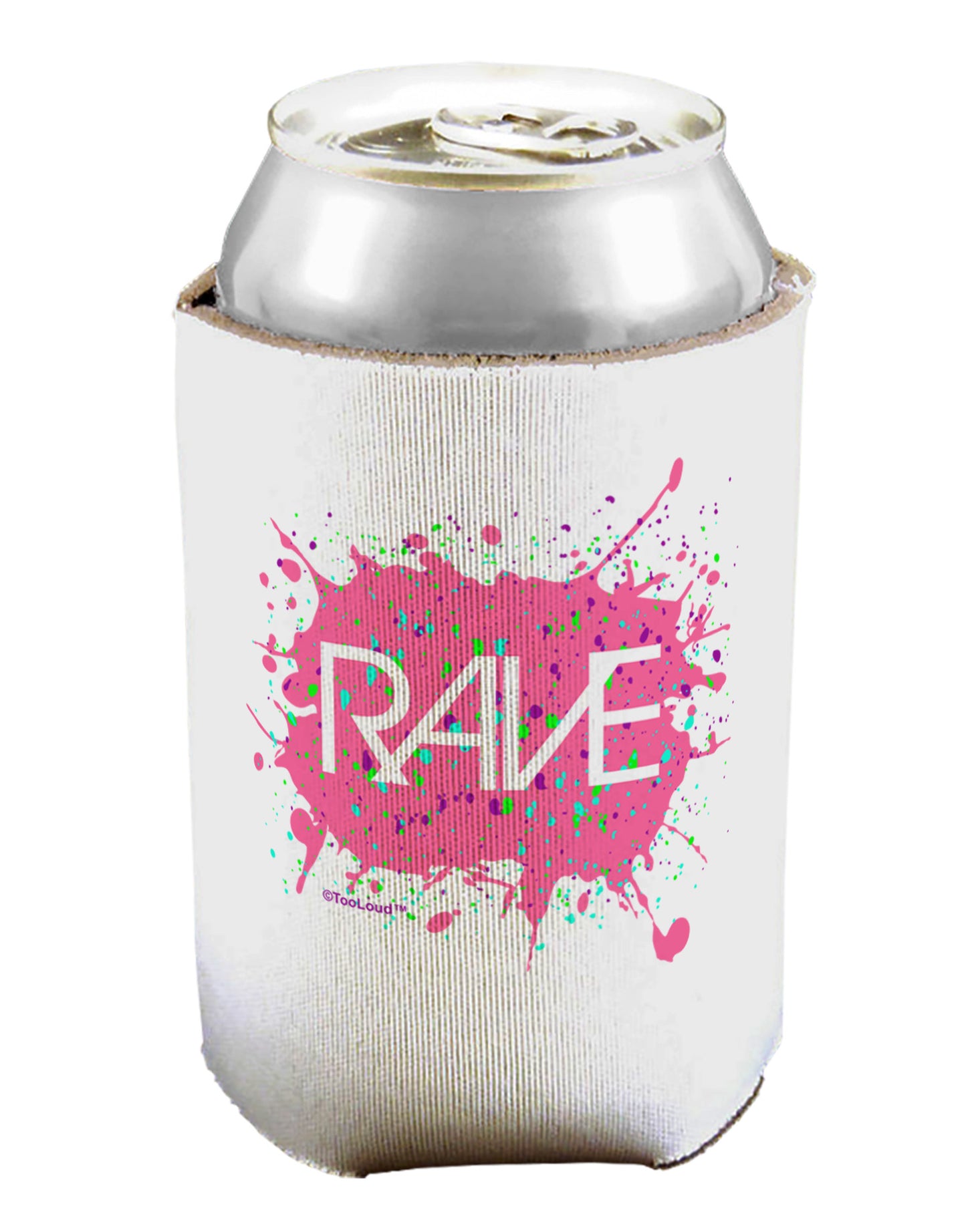 Rave Splatter Pink Can / Bottle Insulator Coolers-Can Coolie-TooLoud-1-Davson Sales