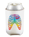 Rainbow Skeleton Ribcage with Heart Can and Bottle Insulator Cooler-Bottle Insulator-TooLoud-White-Davson Sales