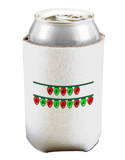 Merry Christmas Lights Red and Green Can / Bottle Insulator Coolers-Can Coolie-TooLoud-1 Piece-Davson Sales