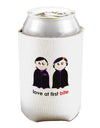 Love at First Bite Vampire Couple Halloween Can and Bottle Insulator Cooler-Bottle Insulator-TooLoud-White-Davson Sales