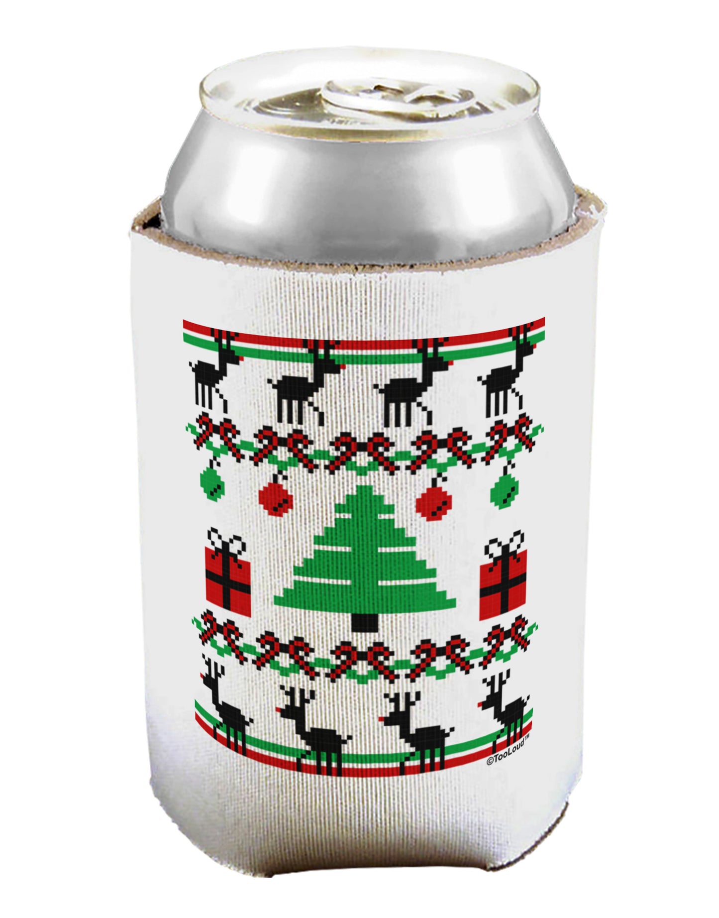 Tree with Gifts Ugly Christmas Sweater Can / Bottle Insulator Coolers-Can Coolie-TooLoud-1-Davson Sales
