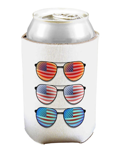 Red White and Blue USA Flag Aviators Can and Bottle Insulator Cooler-Bottle Insulator-TooLoud-White-Davson Sales
