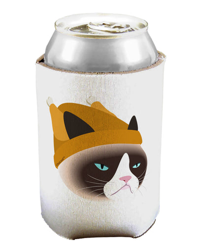 Disgruntled Cat Wearing Turkey Hat Can / Bottle Insulator Coolers by TooLoud-Can Coolie-TooLoud-1-Davson Sales